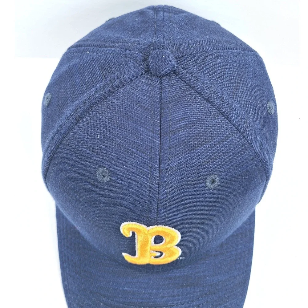 The Game UCLA Bruins Mens Navy Blue‎ Gold Fitted Stretch Hat S/M Basketball NCAA